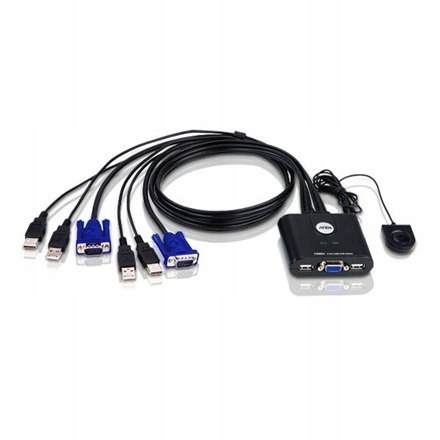 Aten Aten 2-Port USB VGA Cable KVM Switch with Remote Port Selector