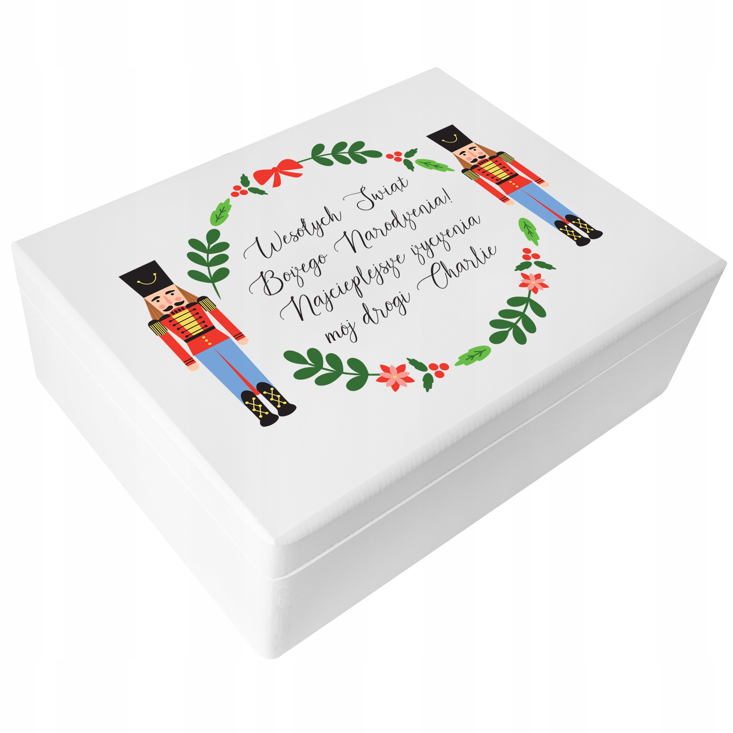 Krabička vánoční dárek s vlastním textem přání Vánoce 40x30