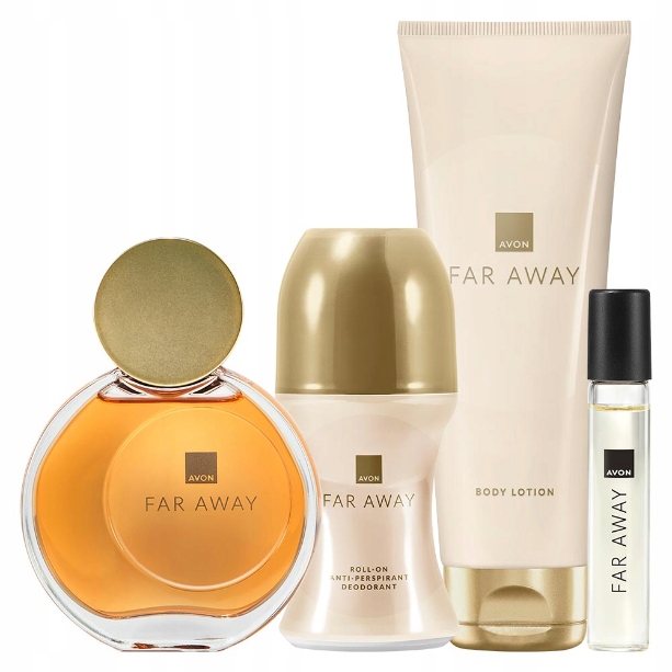 Avon Kosmetická sada Far Away 4v1 Voda Balzám Kulička Parfém