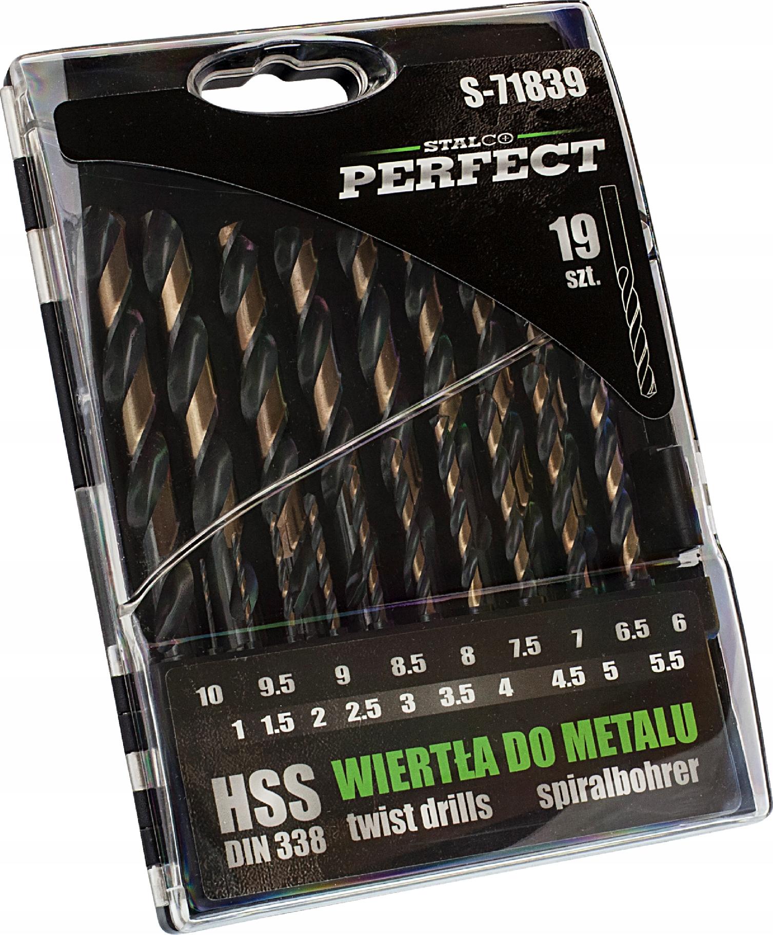 

Wiertła do Metalu Hss 1-10mm Perfect 19el zestaw