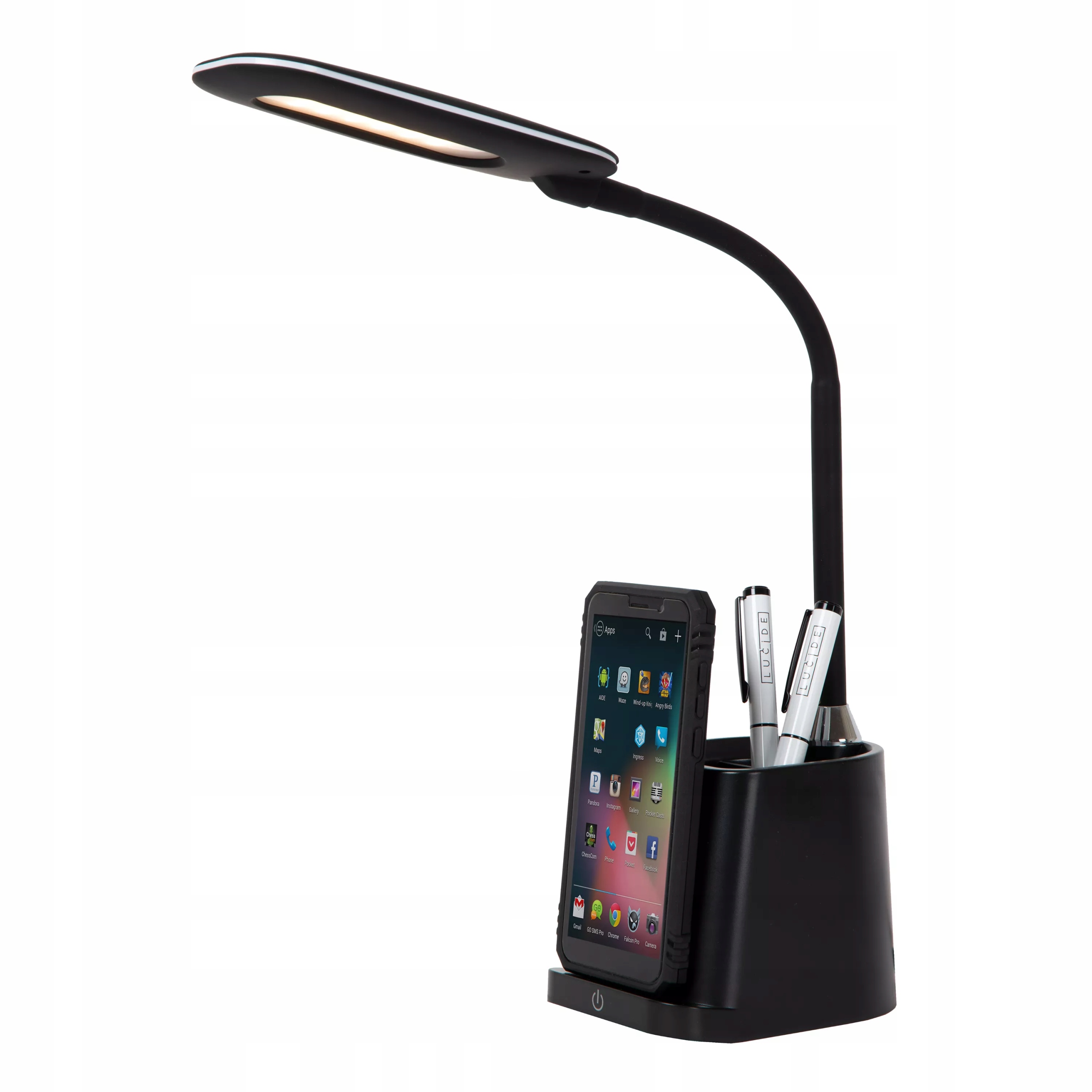 Stolná Led lampa s indukčnou nabíjačkou a náradím čierna Lucide