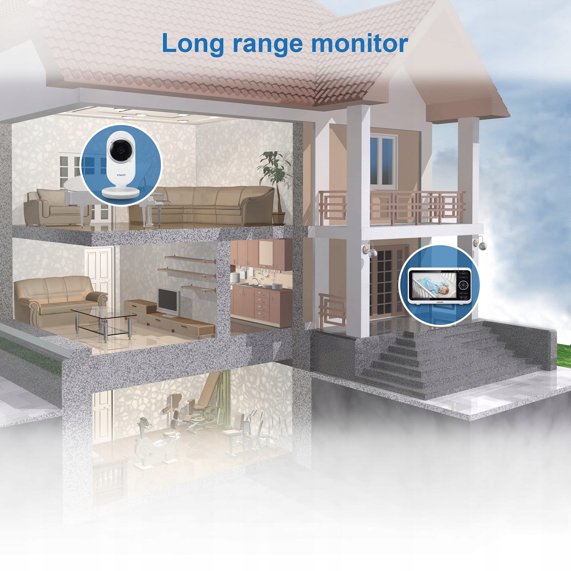 VTECH Babymonitor VM350 Kamera LCD Ekran Dźwięk Nocny Tryb Lullaby — miniatura 4