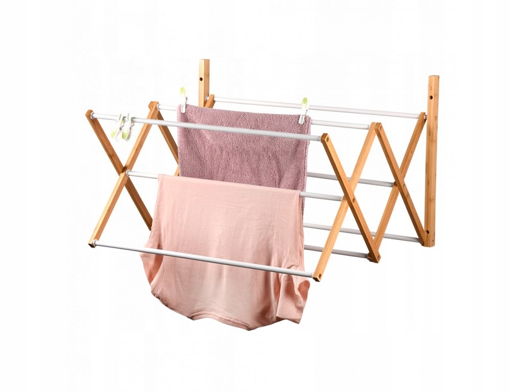 Levně Bambusový sušák na prádlo, 6 držáků