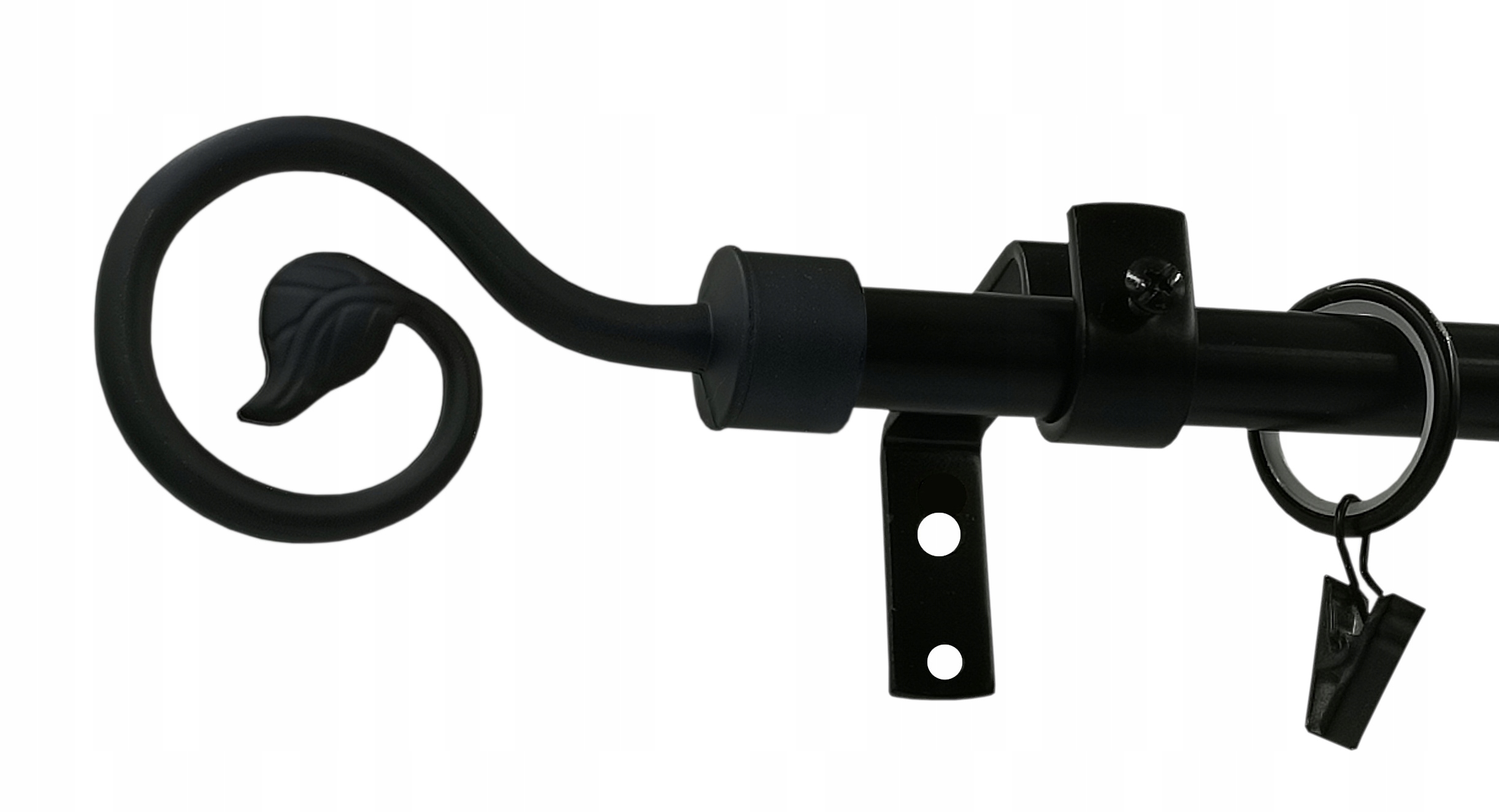 KARNISZ LOFT 16mm CZARNY 160cm cichy SPIRALKA Kolor czarny