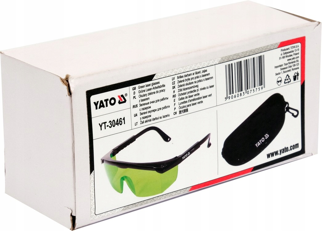OKULARY ZIELONE DO PRACY Z LASEREM POLIWĘGLAN YATO Kod producenta YT-30461