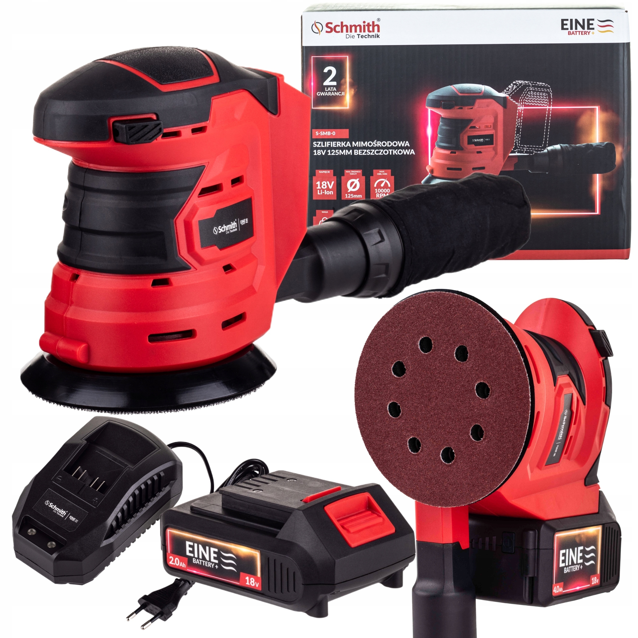 SCHMITH ЭКСЦЕНТРИКОВАЯ ШЛИФОВАЛЬНАЯ МАШИНА 18V 125MM +2AH