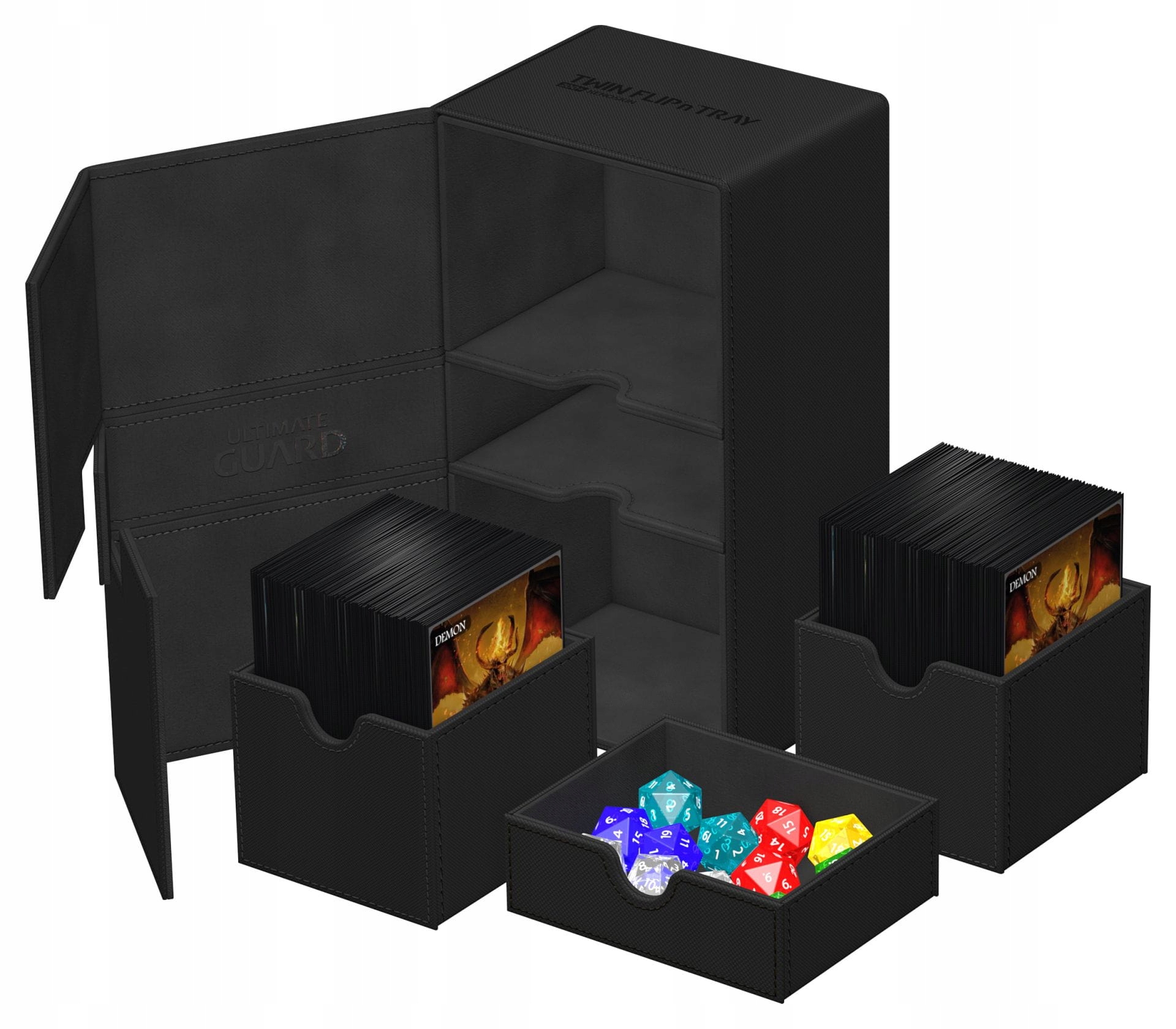 Pudełko Ultimate Guard Twin Flip'n Tray 200+ Monocolor Black