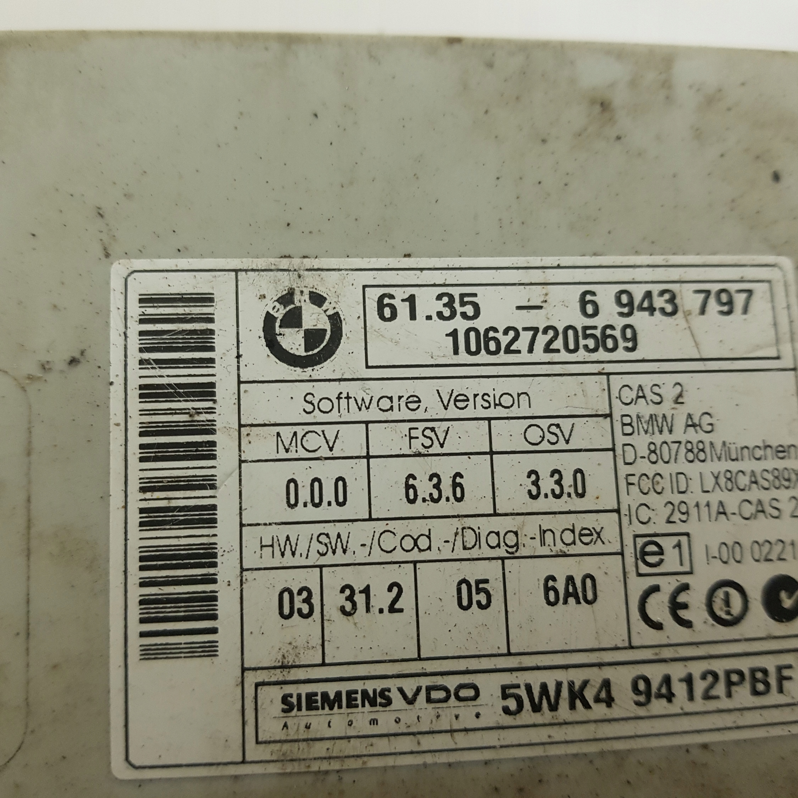 module control unit CAS BMW E60 6943797
