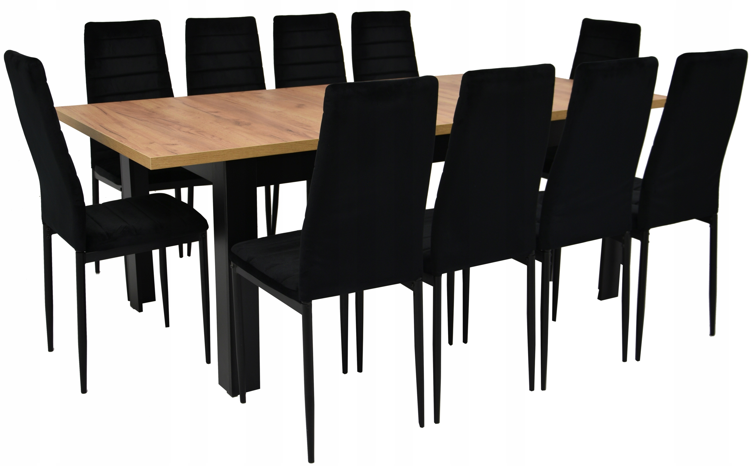 10 krzeseł TAPICEROWANYCH i stół rozkładany do 2m