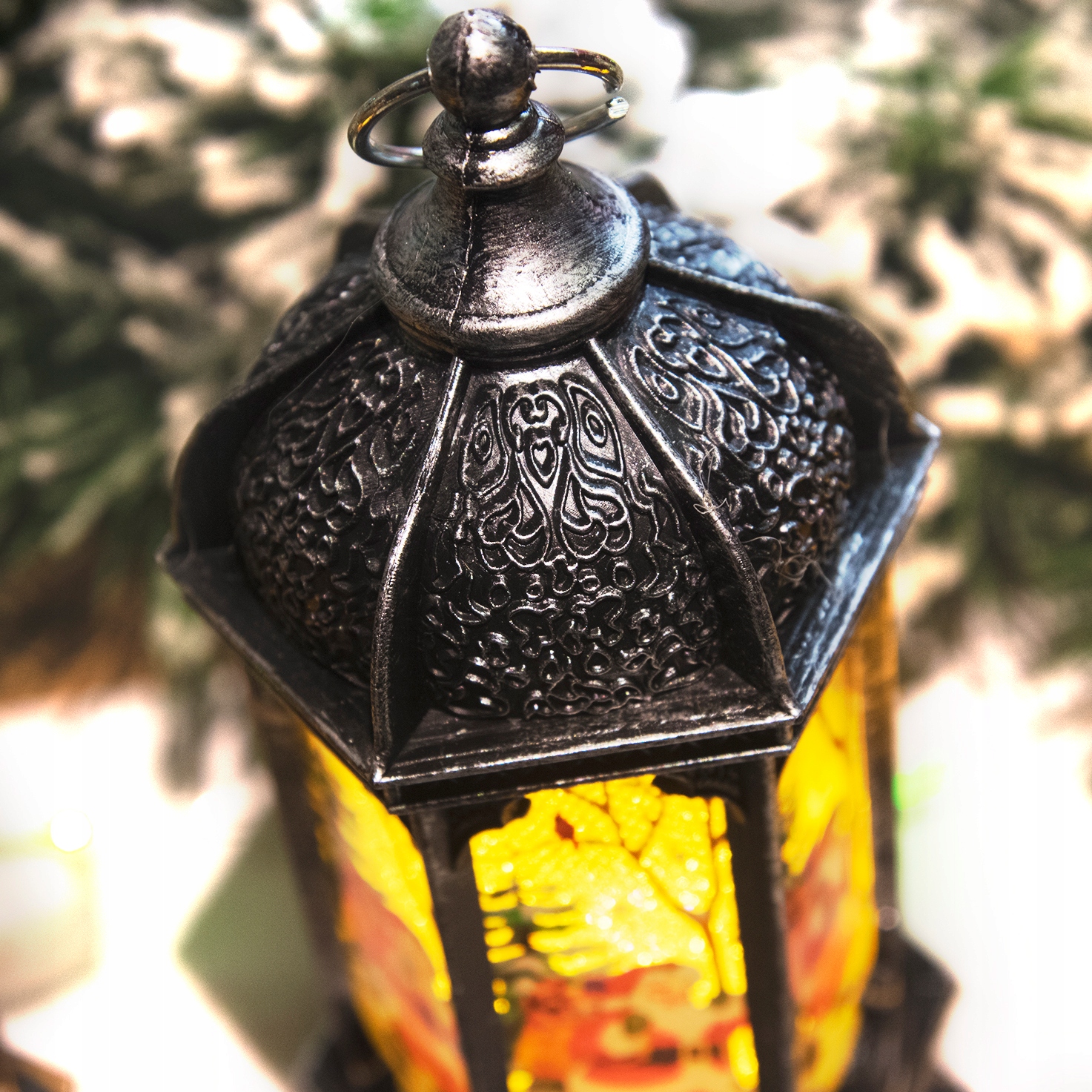 ŚWIĄTECZNA LATARENKA DEKORACJA LAMPION LED ŚWIĘTA Materiał plastik