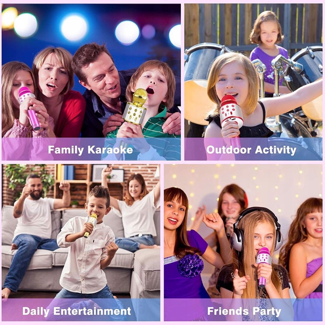 Mikrofon Bezprzewodowy Bluetooth Głośnik Różowy EAN (GTIN) 5906170020211