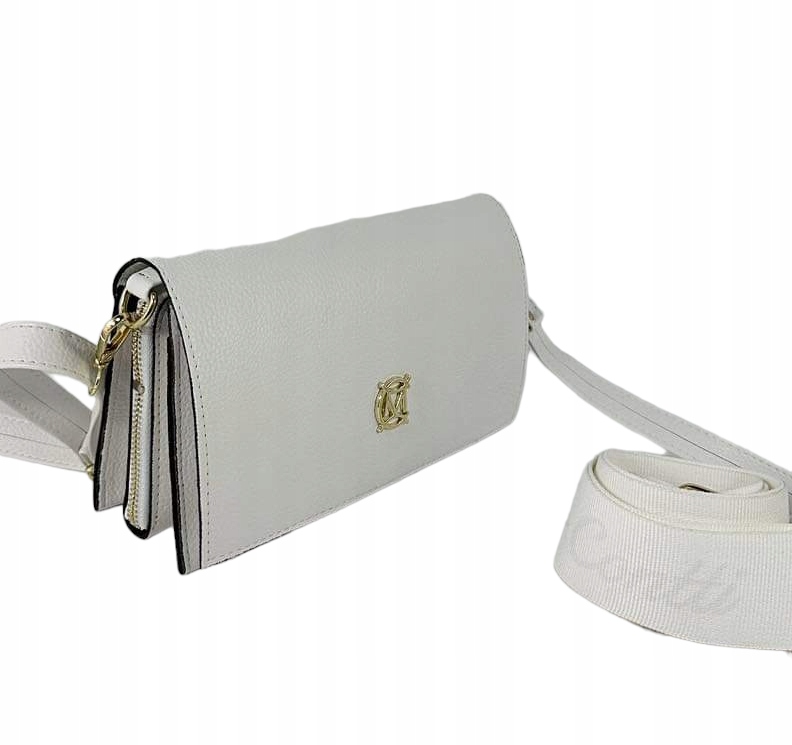 Torebka listonoszka Massimo Conti trzy komory biał