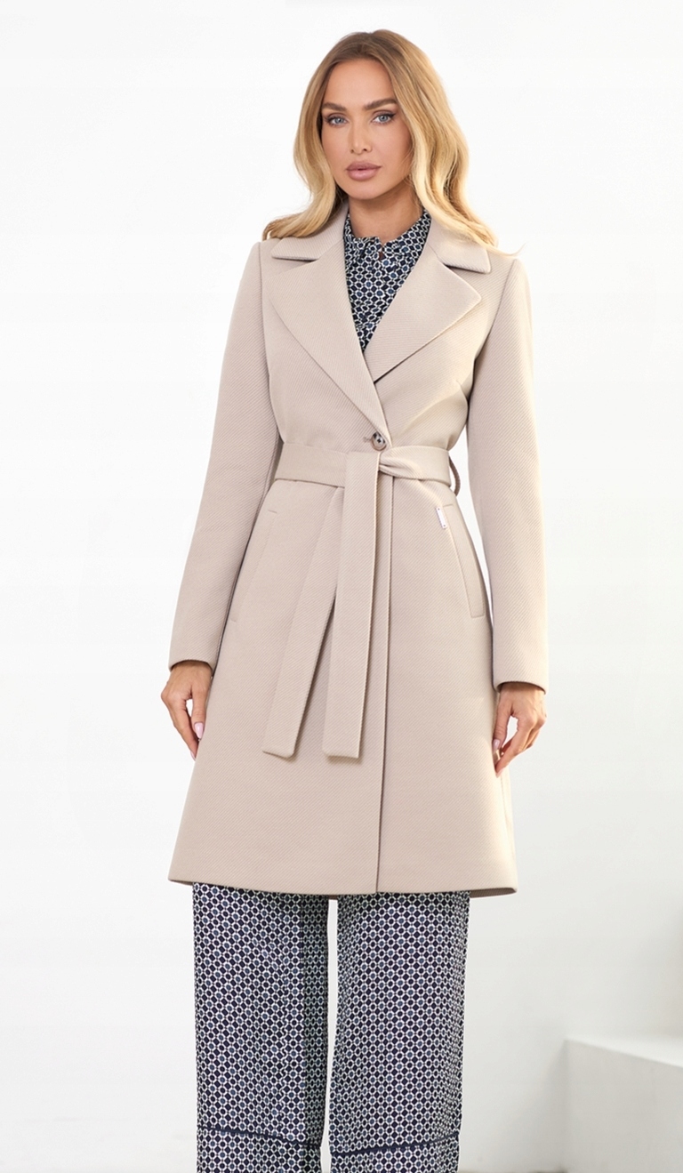 Zartex dámský trenčkotový kabát bez kapuce Cindy latte SS25 velikost 36