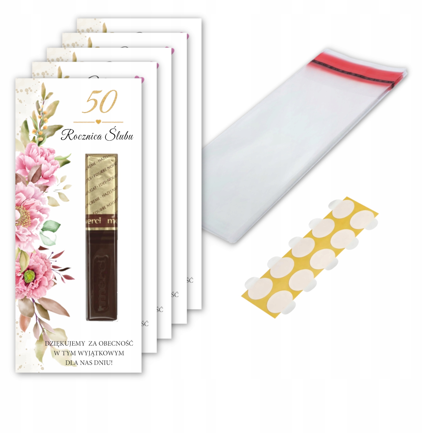 Podziękowanie dla gości 50 ROCZNICA ŚLUBU - 5 szt.