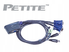 Aten Kvm prepínač 2-portový Vga Kvmp USB2.0, mini, audio, 1, 8 m káble…