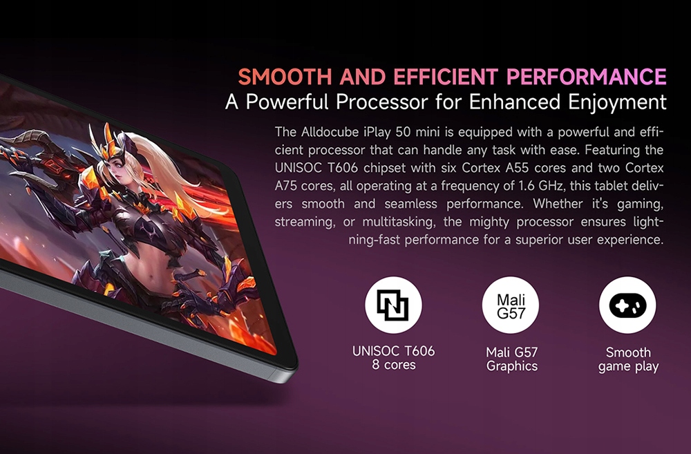 TABLET Alldocube iPlay 50 Mini GPS 4GB+8GB / 64GB 4G LTE ANDROID 13 PL Układ graficzny ARM Mali-G57 MC2