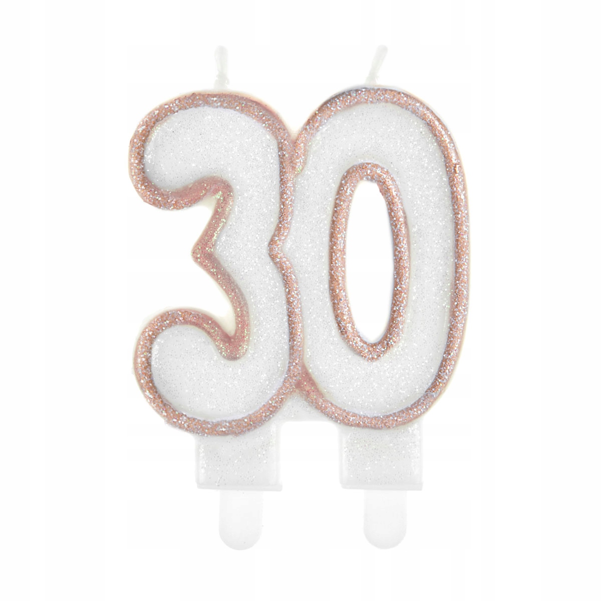 

Świeczka 30 urodziny biała złoty brokat tort