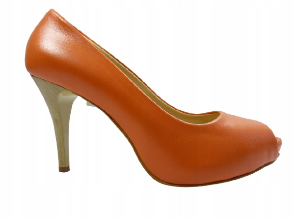 Orang lodičky Sala 36 kožené dámské boty bez prstu platforma