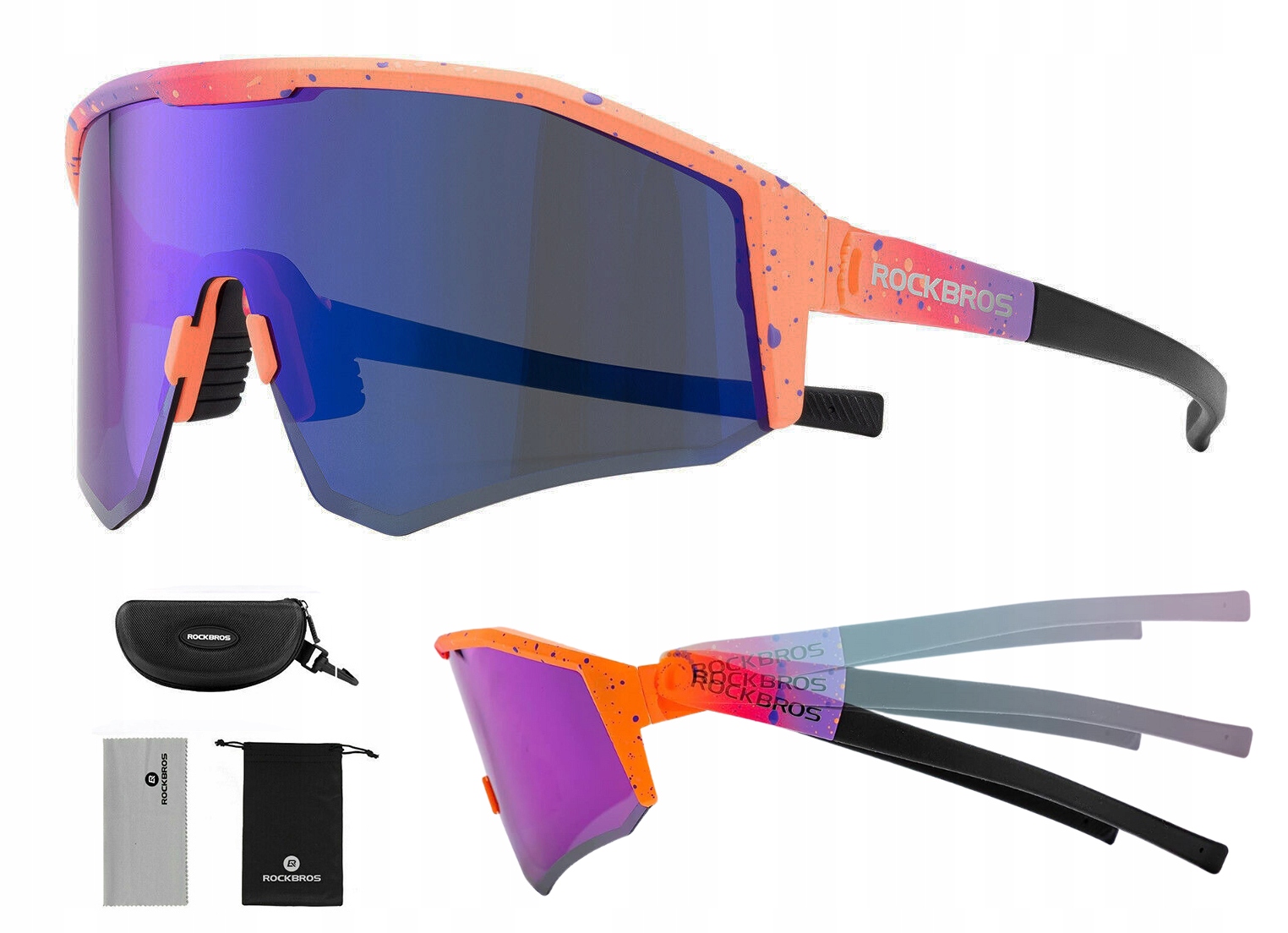 Okulary rower reg. kąt zauszników ROCKBROS SP297/3 pink Marka Inna marka