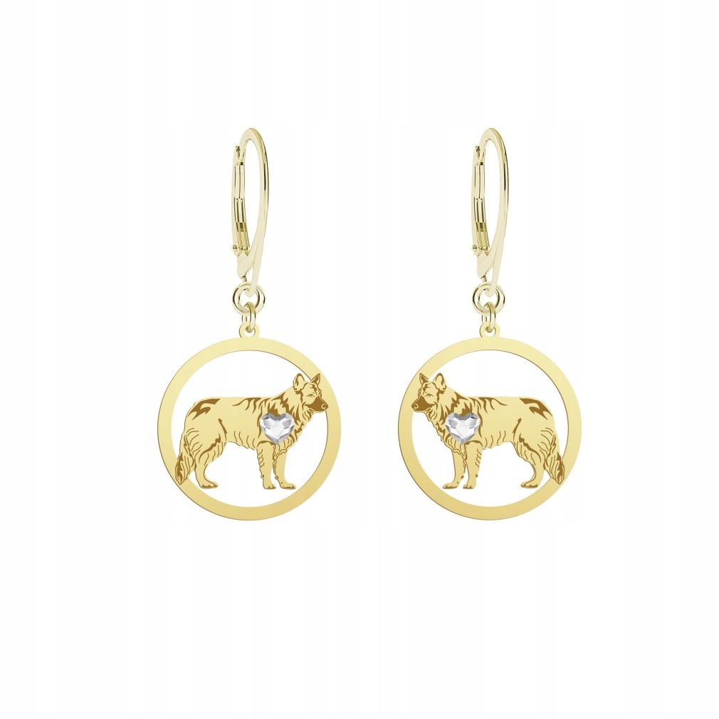 Náušnice Zlaté se psem Staroněmecký ovčák 925 Žena Šperky Gravírování