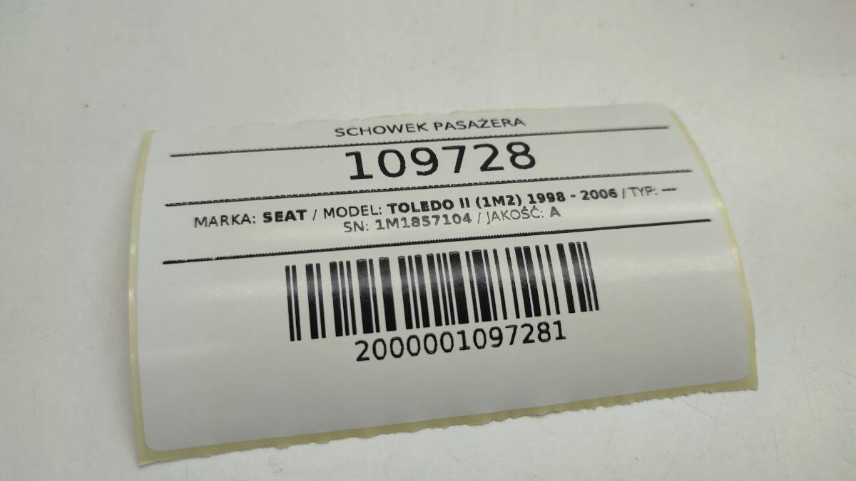 SCHOWEK PASAŻERA SEAT TOLEDO II LEON I EUROPA Wersja Europejska