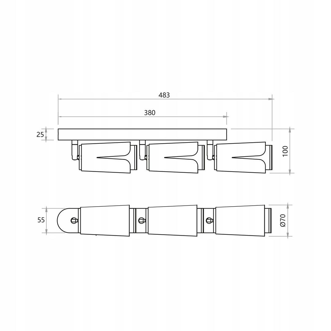 LISTWA REFLEKTORKI LED LAMPA SPOT NOWOCZESNA RUCHOMA CZARNO- ZŁOTA 3xGU10 Rodzaj reflektor sufitowy