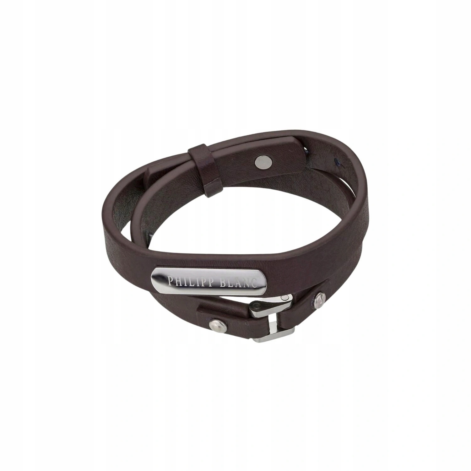 Pánský náramek Philipp Blanc kožený náramek hnědý 18/19,5 cm