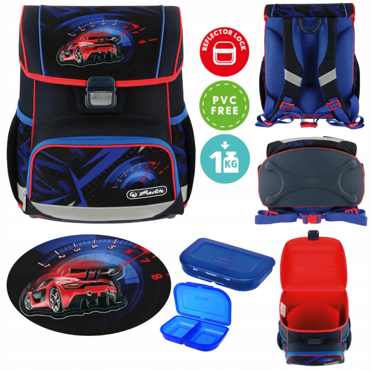 Tornister plecak szkolny Loop High Speed auto 6-9lat + śniadaniówka HERLITZ Marka Herlitz