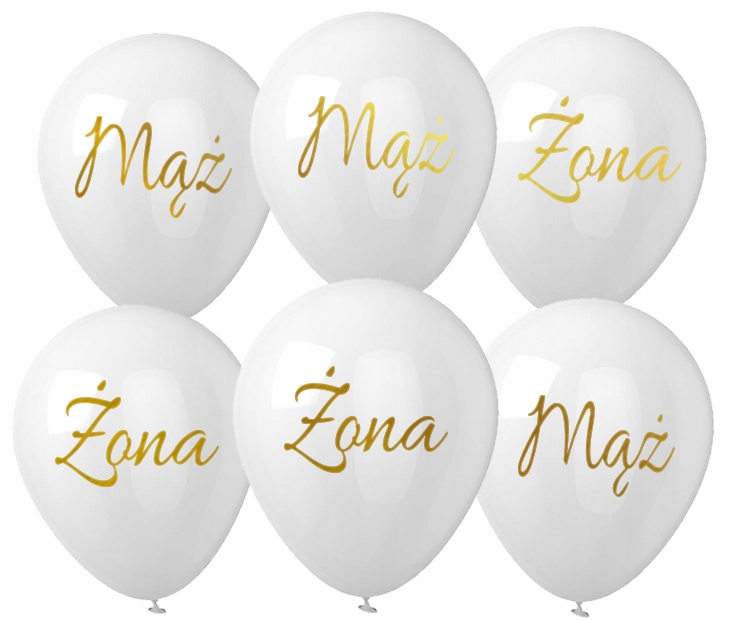 

Balony Mąż Żona na Ślub wesele Duże białe 6 szt