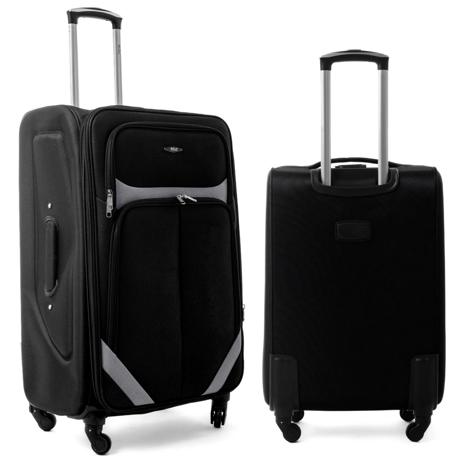 Walizka Duża Materiałowa Bagaż Na 4 Kółkach S-010 Rgl Czarno-szary