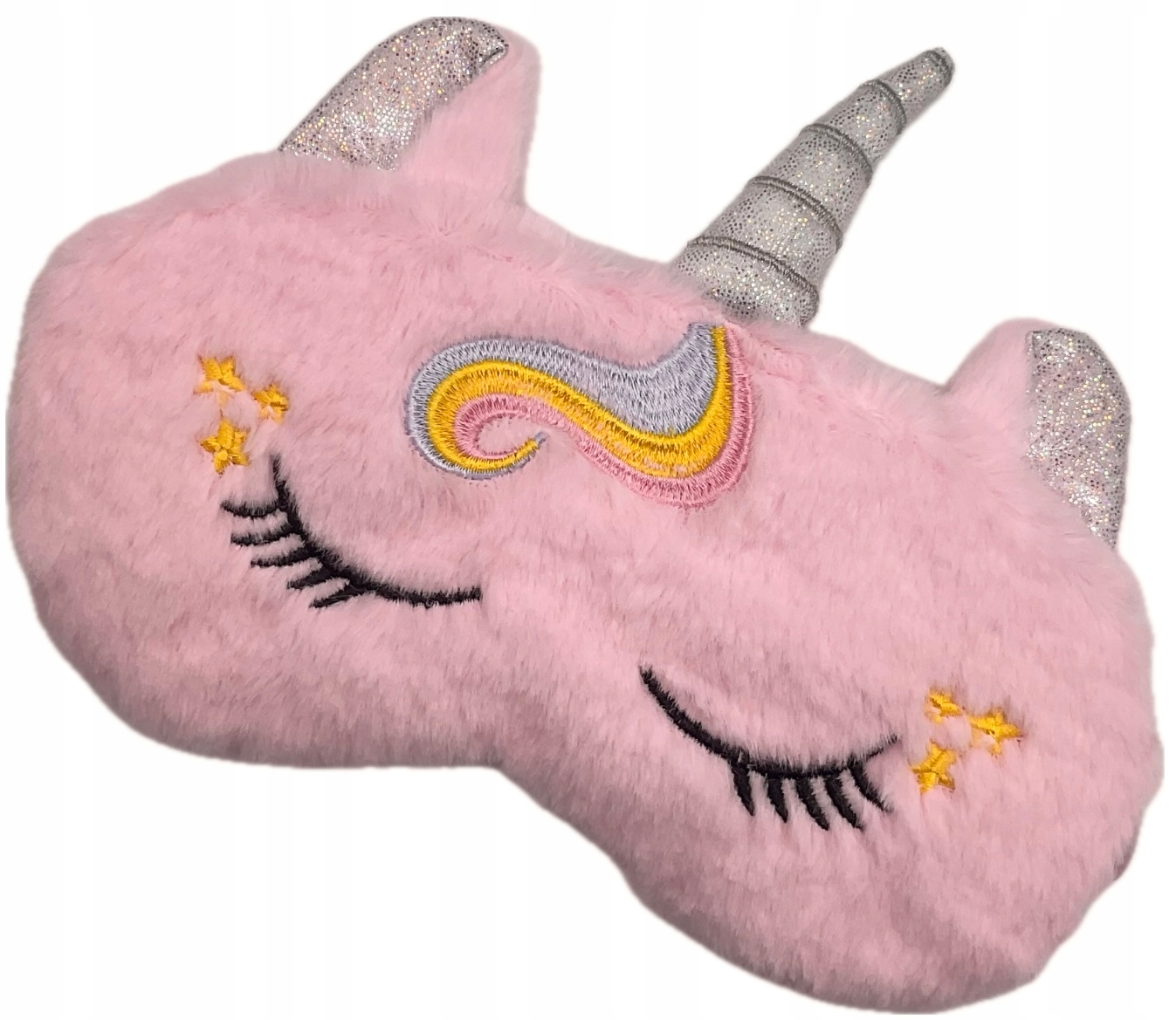 OPASKA NA OCZY MASKA DO SPANIA SNU RELAKSU JEDNOROŻEC RÓŻOWY PLUSZOWY