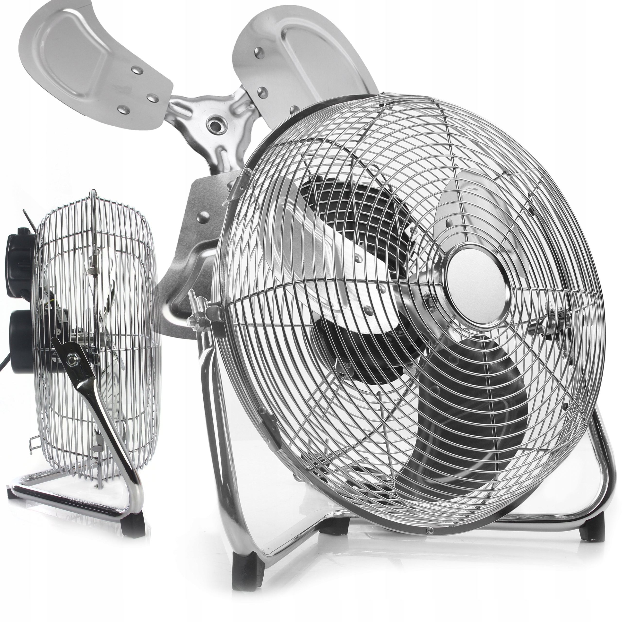 Kovový Podlahový Ventilátor Cirkulátor 120W 50CM Průmyslový Větrák Ocel