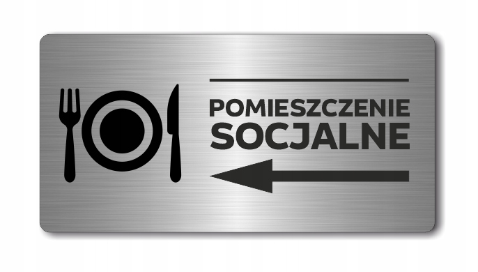POMIESZCZENIE SOCJALNE w lewo | Tabliczka Nierdzew