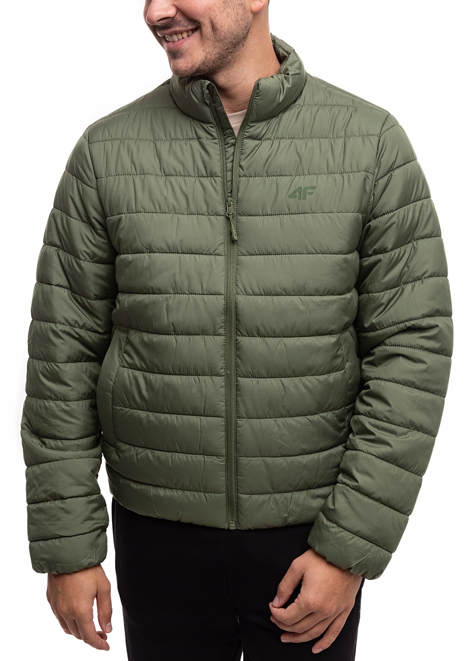 Pánská péřová bunda 4F bez kapuce sportovní, vodoodpudivá, prošívaná, vel S
