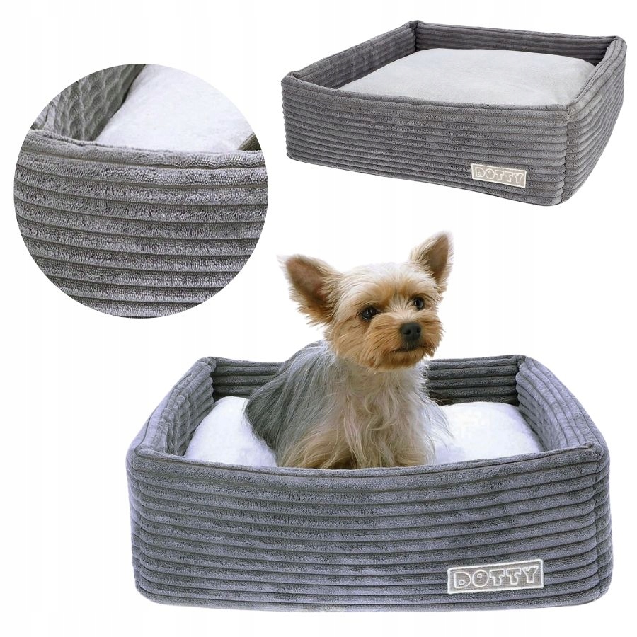 Levně Pelíšek pro psa pro kočky gauč pohovka pro psa Dotty grafitový manšestr M