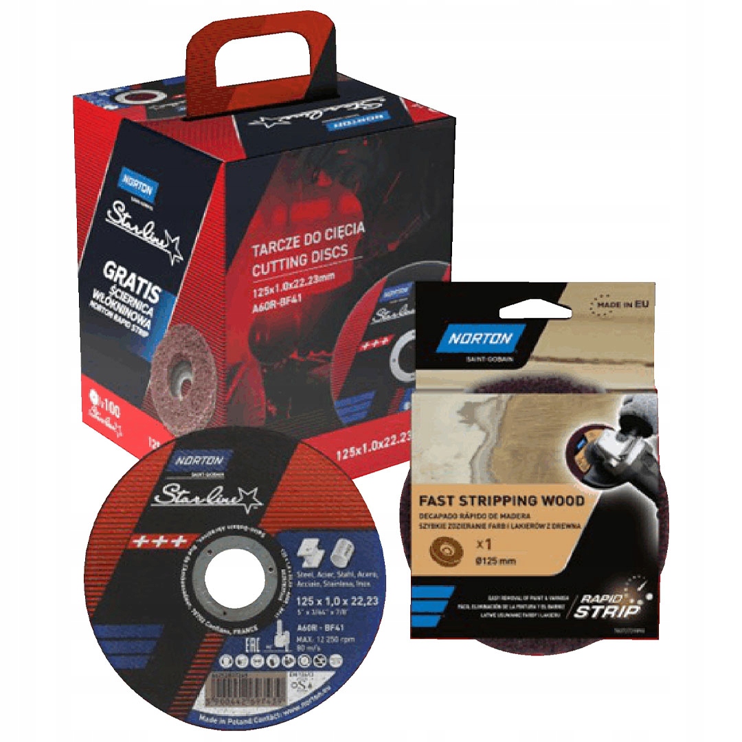 Kovový kotouč Norton Starline 125x1mm Inox 100 ks brusný kotouč Norton