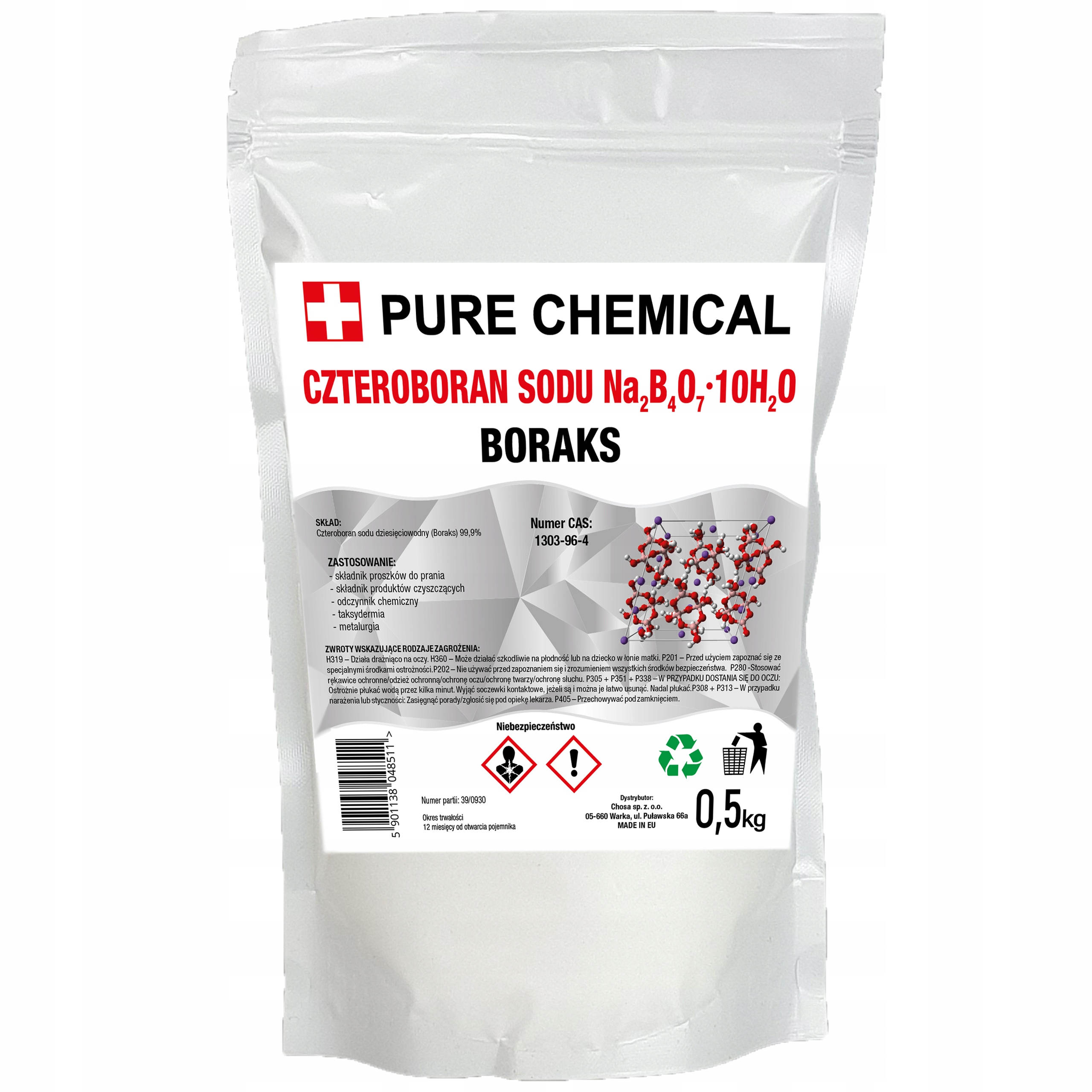 

Boraks Czysty Borax Czteroboran Sodu czda 0,5kg