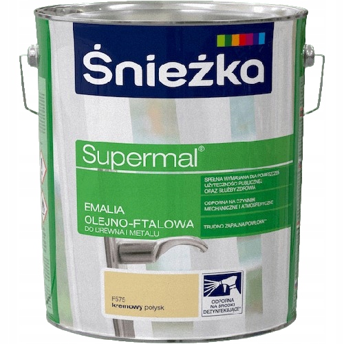 Śnieżka Olejna Kremowa F575 10L Supermal farba olejno-ftalowa drewna metalu