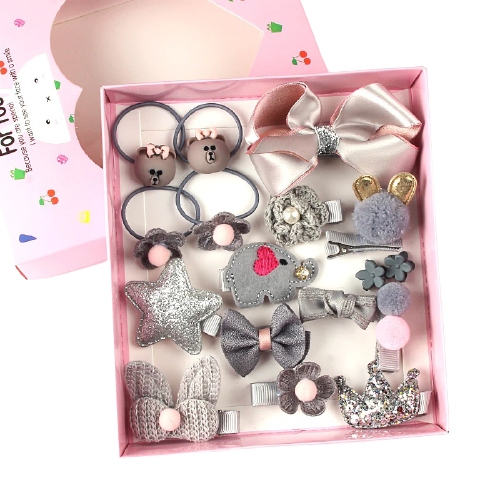 

Zestaw Dziewczynki Do Włosów Gumka Spinka Szary