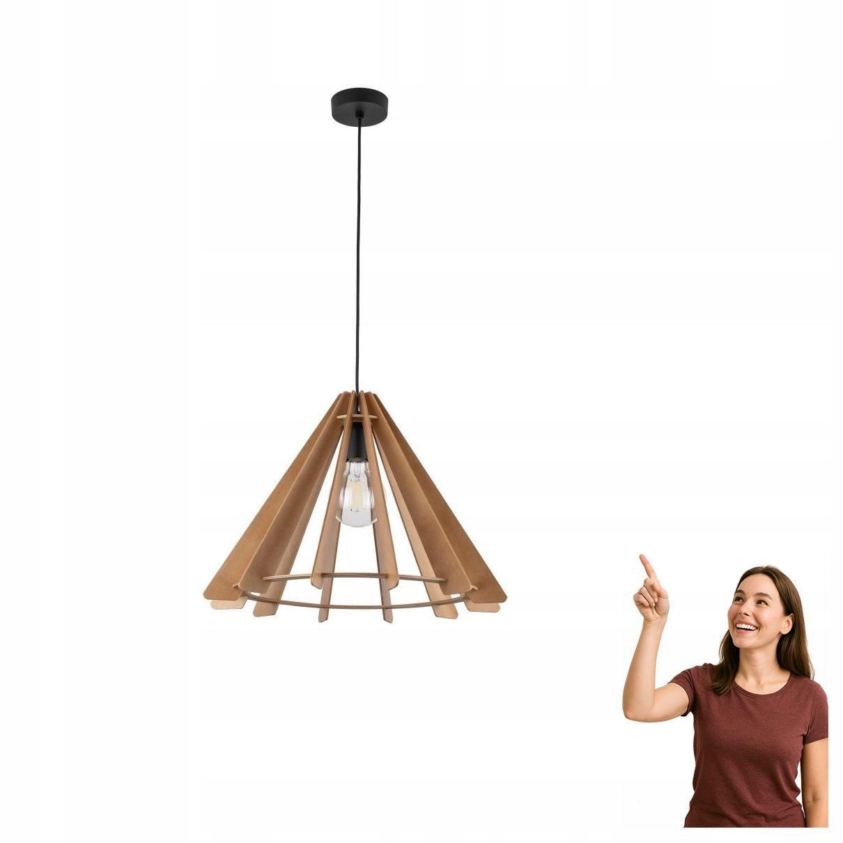 Závěsná lampa Eris Wood 6586 Tk Lighting