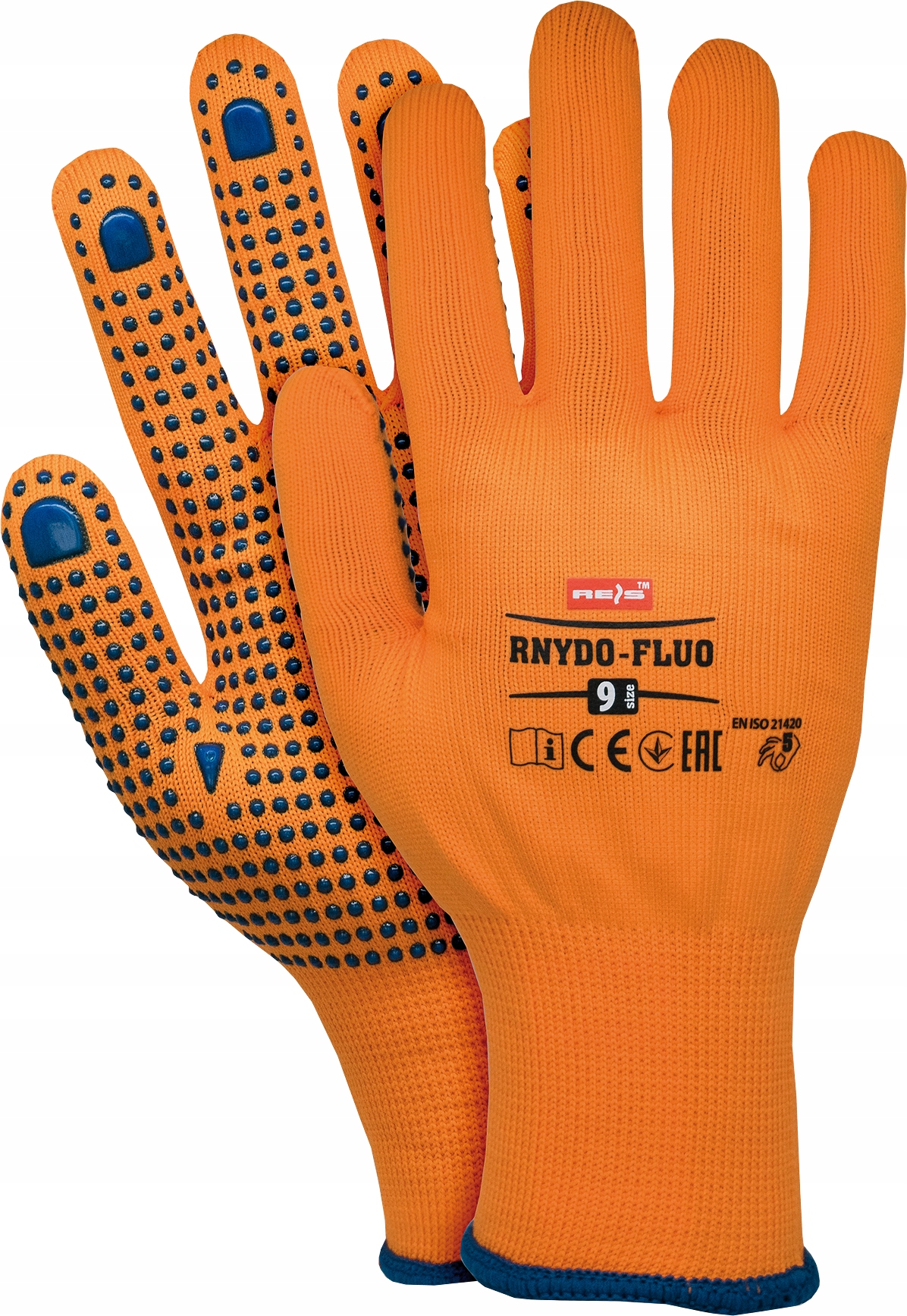 

Rękawice z poliestru nakrapiane Rnydo-fluo P10