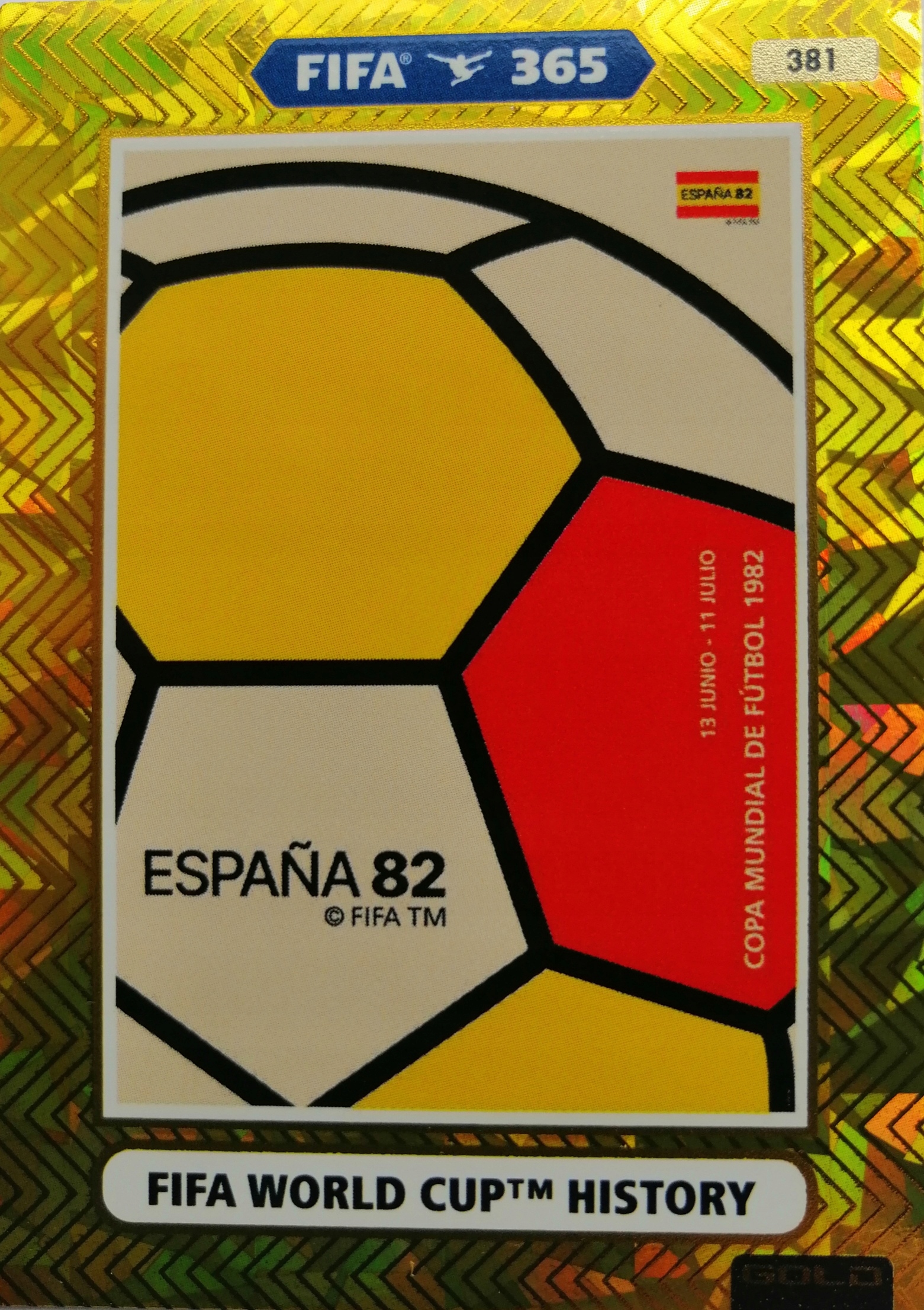 FIFA 365 2021 GOLD 381 WORLD CUP HISTORY 1982
