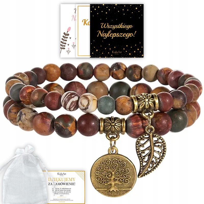 Náramek Jaspis Picasso Dámský 2v1 z Přírodních Kamenů