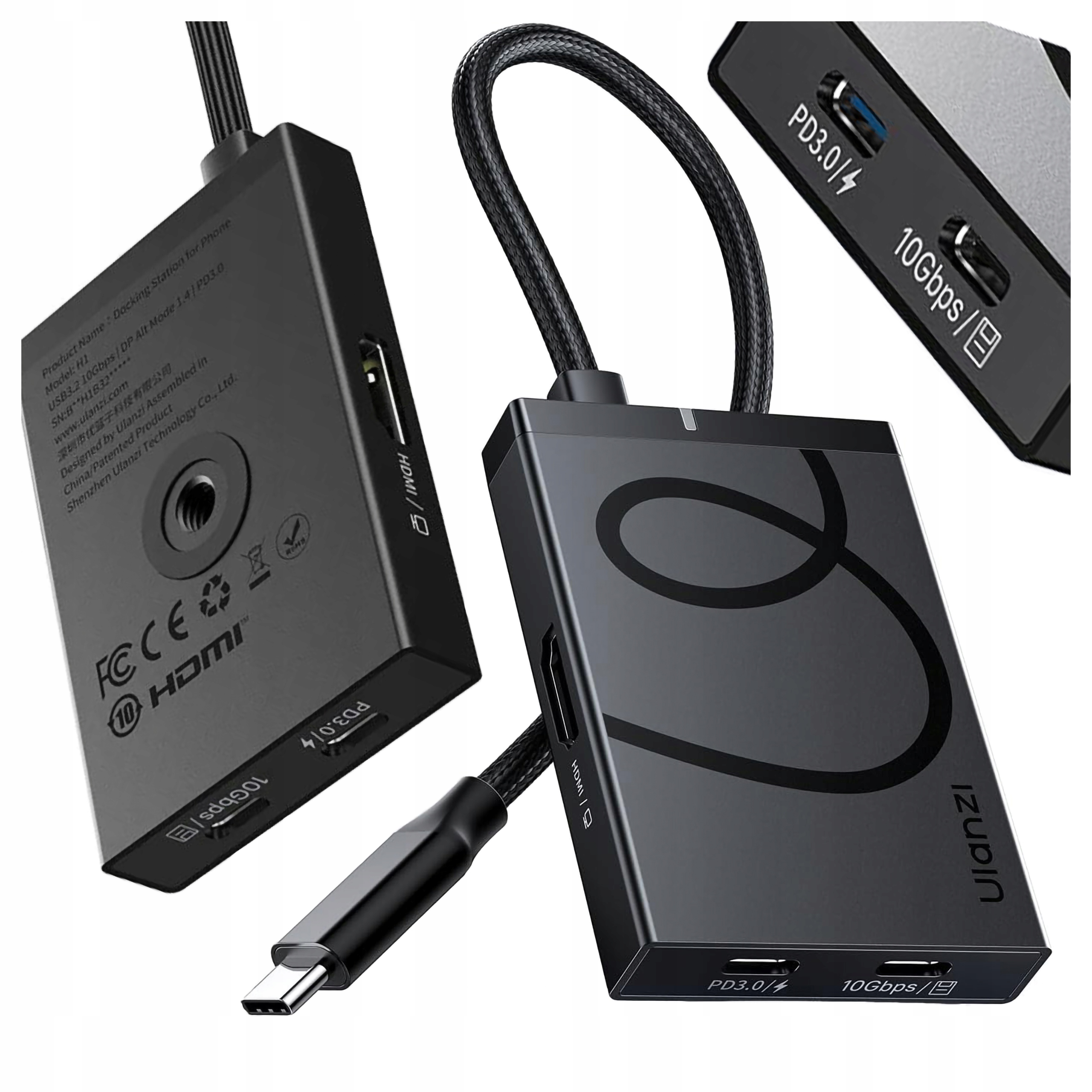 Hub Rozbočovač pro přenos z notebooku telefonu Hdmi 4K Usb-c televizoru