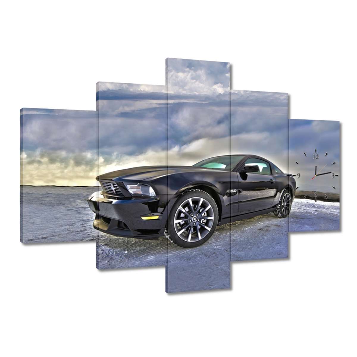 Hodiny 150x105 Ford Mustang na snehu Auto Klasika vyrobené v Usa