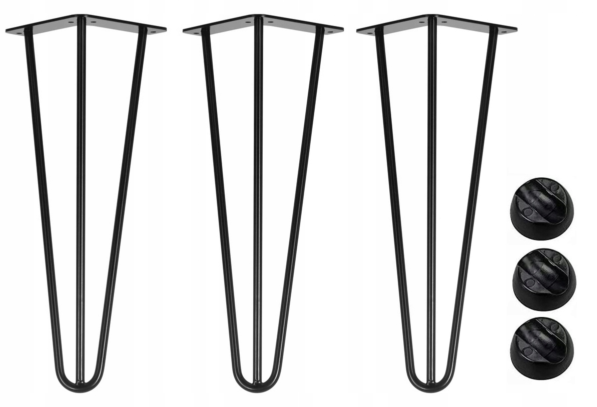 Nábytková noha Hairpin 3 tyče Černá h=457 mm 3ks