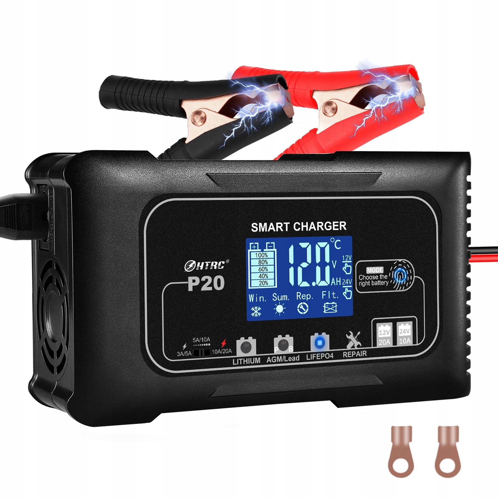 

Ładowarka Prostownik Do Akumulatora 12V 20A LCD