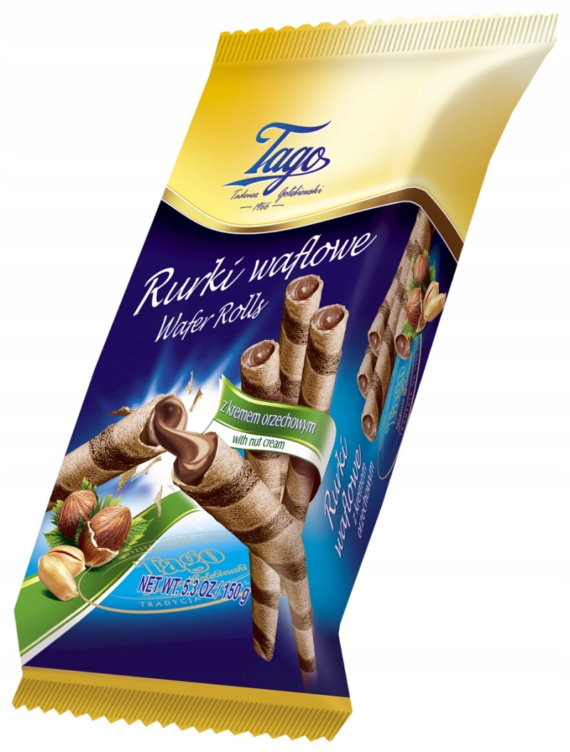 Rurka waflowa z kremem orzechowym Tago 150g 14szt