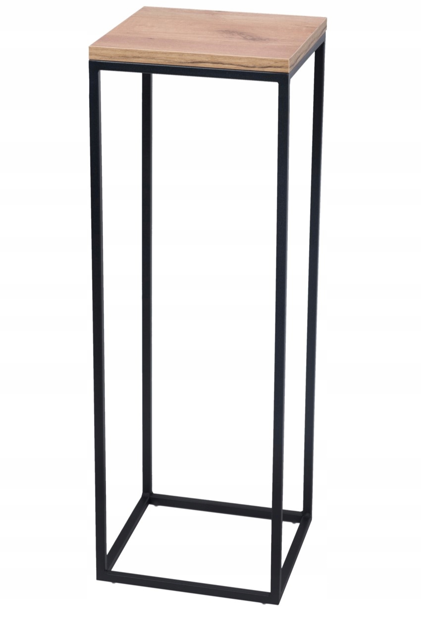 

Kwietnik metalowy czarny blat dąb craft 70cm loft