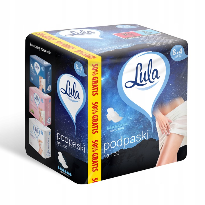 

Lula Podpaski Higieniczne Bezzapachowe Noc 12 szt